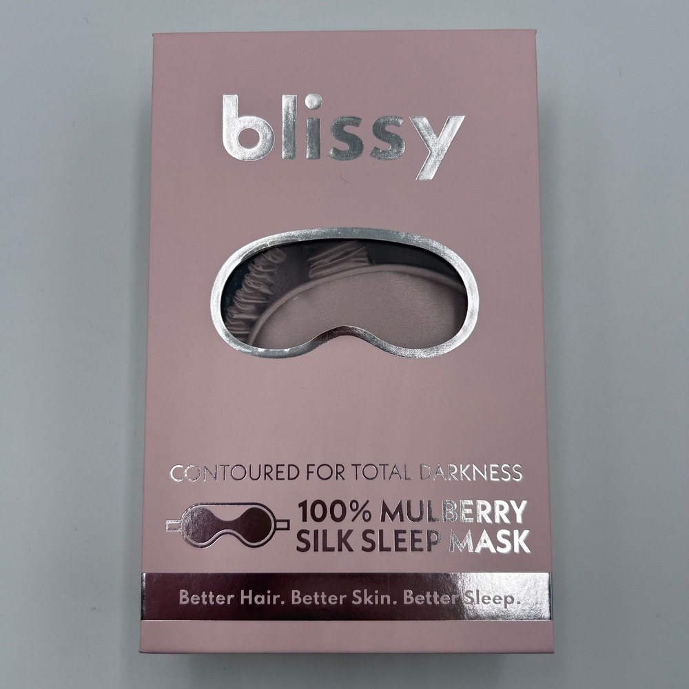 Blissy 100% Mulberry Silk Sleep Mask Pink Contoured 6A Silk Fiber New in Box